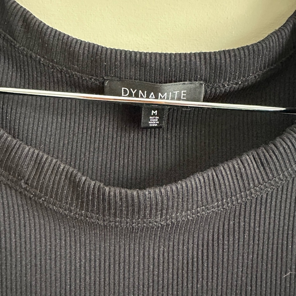 Dynamite Charcoal Ribbed Top - Picture 2 of 4